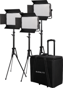 Kit NANLITE 3 light kit 900CSA w/Trolley Case & Light Stand