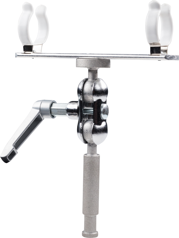 Pavotube Single T12 LED Tube Holder with Swivel Ball Joint and 5/8in Baby Pin. Designed to hold a single Pavotube 15C or 30C.