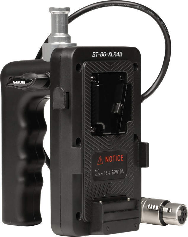 NANLITE V-Mount Battery Grip with 4-Pin XLR Connector