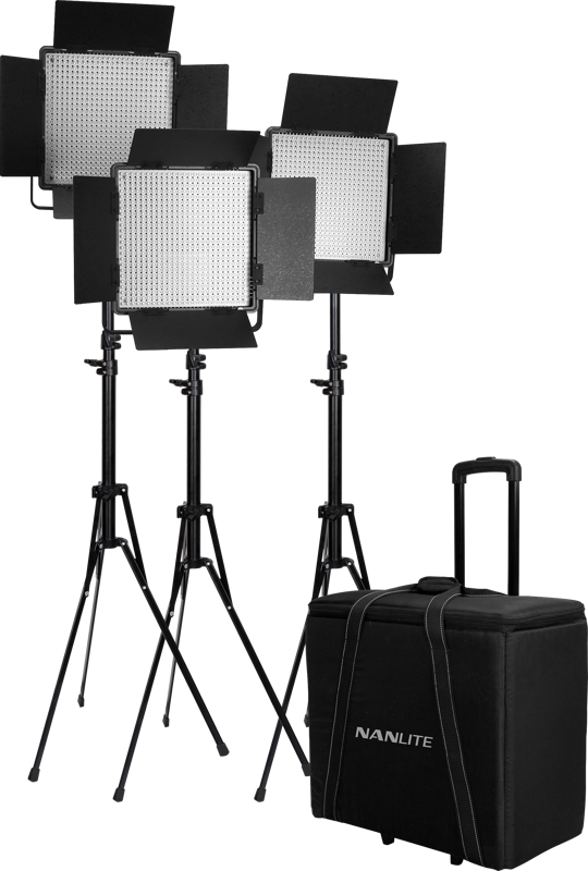 Kit NANLITE 3 light kit 600DSA w/Trolley Case & Light Stand
