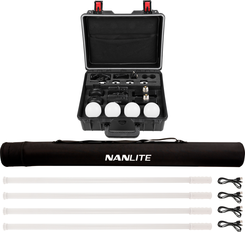 Kit NANLITE Pavotube T8-7X-4 Light kit  & Pavobulb 10C 4 Bulb kit