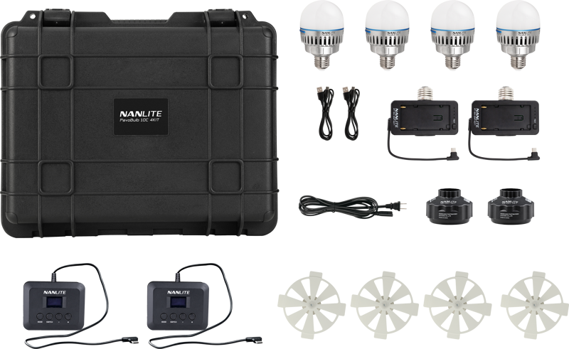 Kit NANLITE Pavotube T8-7X-4 Light kit  & Pavobulb 10C 4 Bulb kit