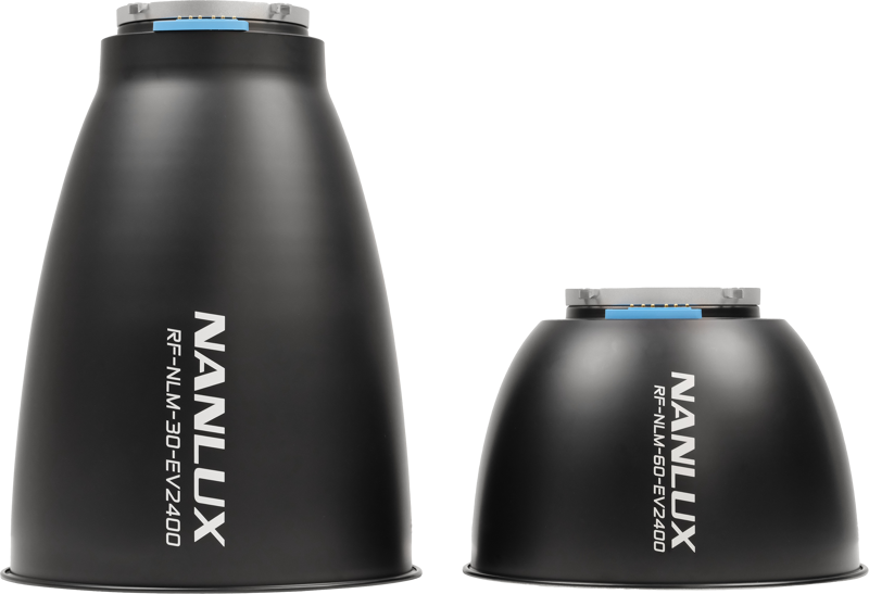 This kit containing both the 30° and 60° reflectors is available to meet users’ diverse light shaping needs. Together these options allow for greater creativity with the Evoke 2400B!