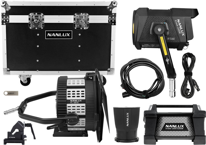 NANLUX Evoke 1200B Spot Light with FL-35YK Fresnel Lens and Flight Case