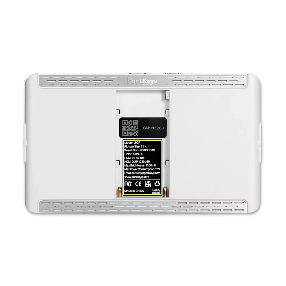 7″ PORTKEYS LH7P-W high brightness touchscreen monitor with wireless camera control, white