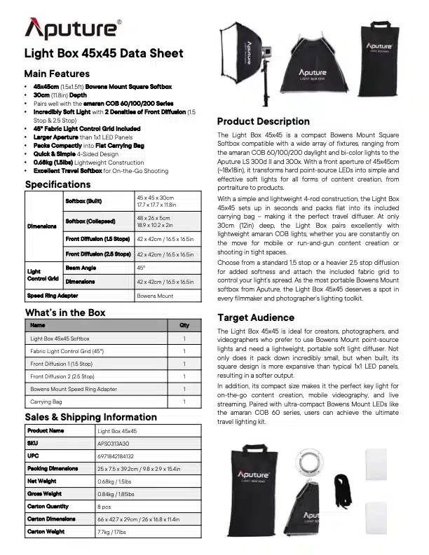 APUTURE Light Box 45x45