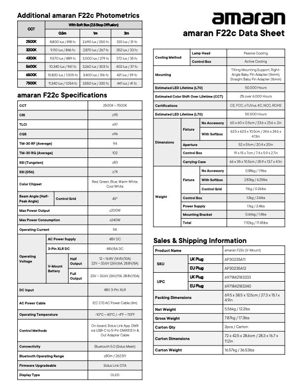 AMARAN F22c RGB flexible light