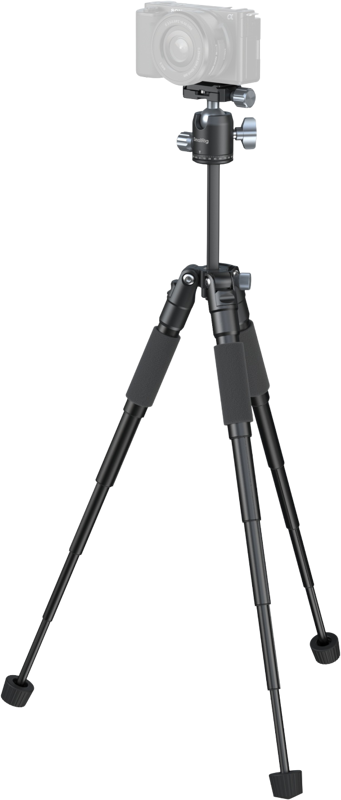and live streaming applications. The tripod features a 1/4"-20 screw at the top for camera attachment and accessory expansion
