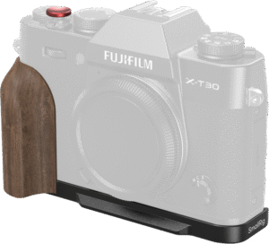 SMALLRIG 5666 L-Shaped Mount Plate with Wooden Handle for FUJIFILM X-T30 / T30 II / T30 III Black