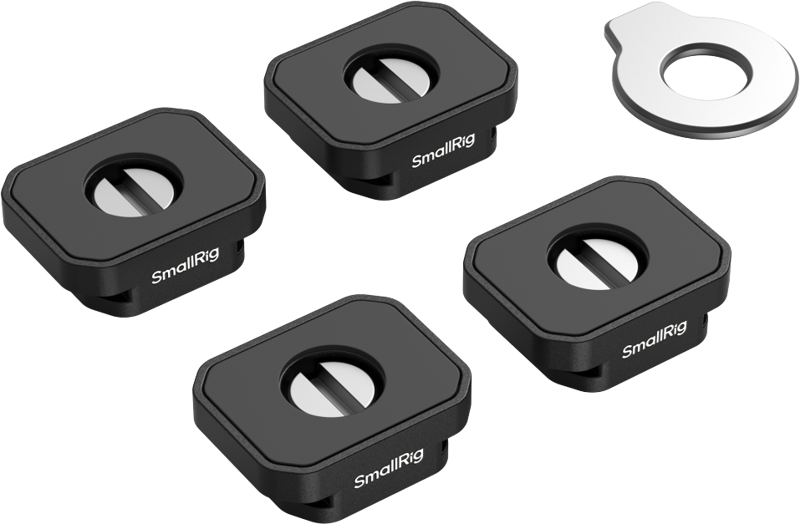 A universal photography mounting solution that includes four universal cold shoe mounts