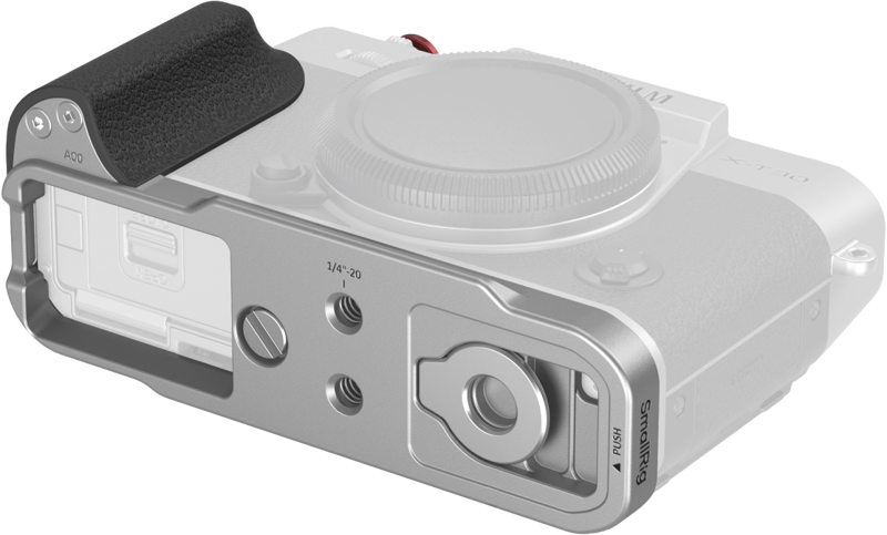 SMALLRIG 5664 L-Shaped Mount Plate with Silicone Handle for FUJIFILM X-T30 / T30 II / T30 III Silver
