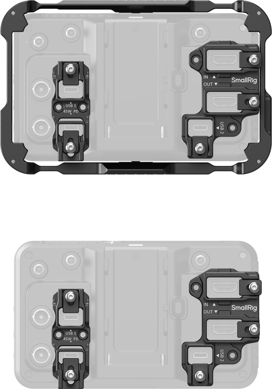 and a screen protector. The integrated sun hood significantly improves screen visibility in bright shooting environments.