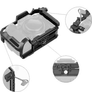 it does not obstruct access to the camera's interfaces