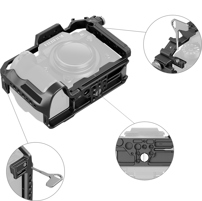 it does not obstruct access to the camera's interfaces