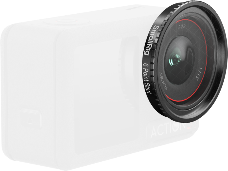 SMALLRIG 5839 Attachable Star Cross Filter (6 Points) for DJI Osmo Action 5 Pro / 4