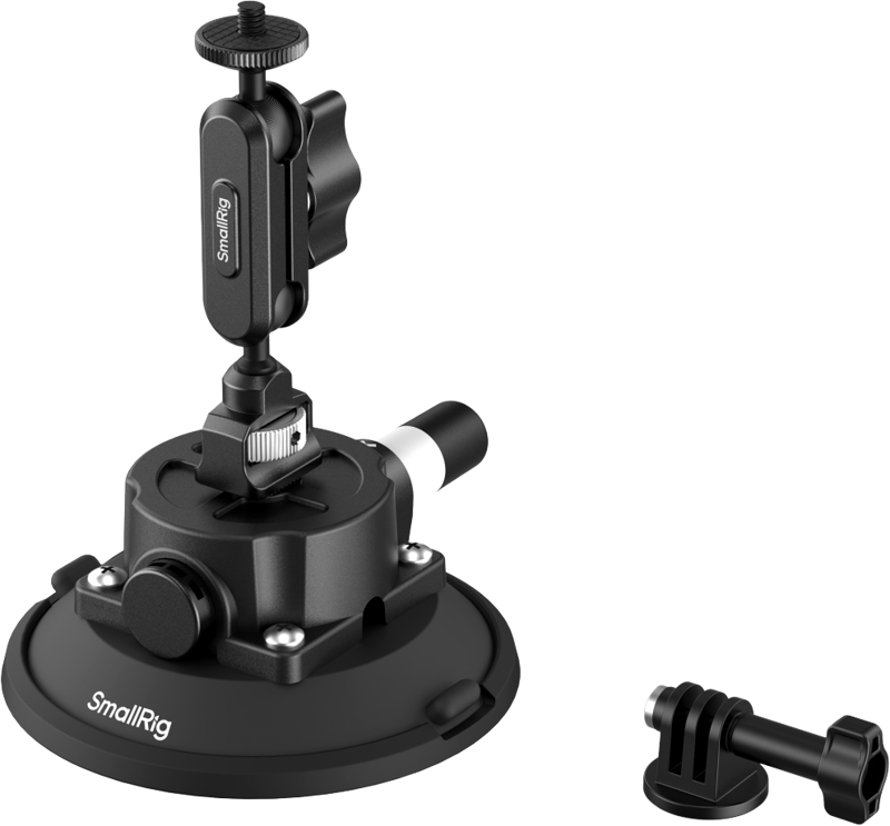 and an action camera mount. The suction cup is made from durable nitrile rubber