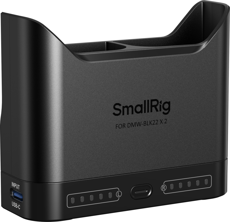 Guarantees full compatibility with Panasonic DMW-BLK22 batteries and is capable of charging both original and third-party batteries. The charger’s dual-slot design allows for simultaneous charging of two batteries or single-battery charging