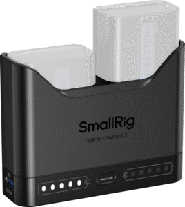 fully charging two batteries in approximately 1.5 hours for optimal efficiency.