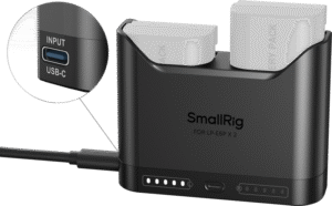 LP-E6N and LP-E6 batteries and is capable of charging both original and third-party batteries.&nbspThe charger’s dual-slot design allows for simultaneous charging of two batteries or single-battery charging