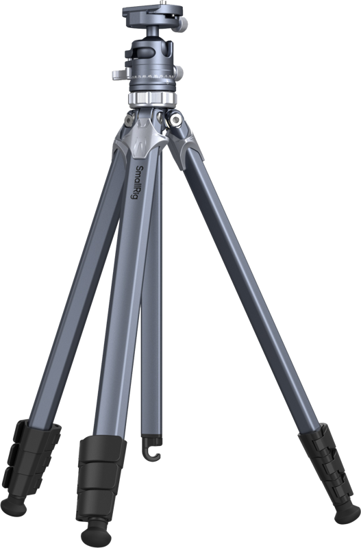 A compact aluminum alloy tripod specially designed with non-circular leg tubes and a non-circular center column design for maximum compactness and space-saving and maintains maximum stability.