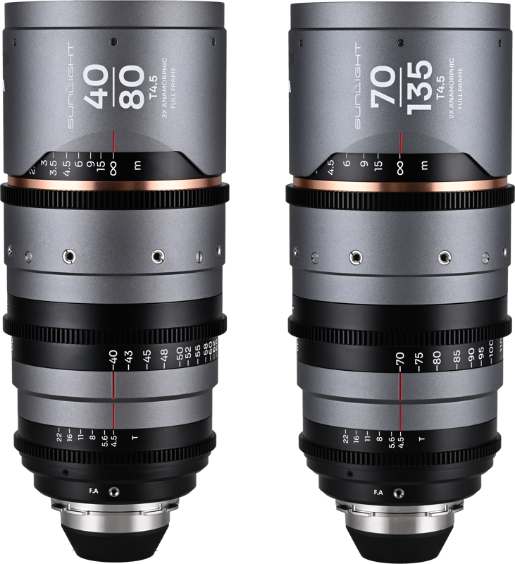 LAOWA Sunlight 2X Anamorphic Zoom 2-Lens Bundle (40-80mm,70-135mm) (Amber) Arri PL