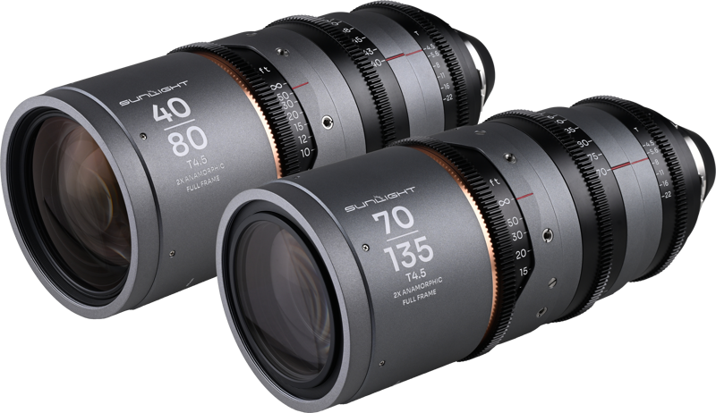 LAOWA Sunlight 2X Anamorphic Zoom 2-Lens Bundle (40-80mm,70-135mm) (Amber) Arri PL