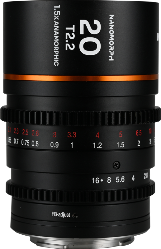 The Laowa Nanomorph 20mm T2.2 1.5X is a compact anamorphic lens designed forf ilmmakers who want to achieve a true cinematic look without the bulk of traditional anamorphic glass. With a 1.5x squeeze ratio