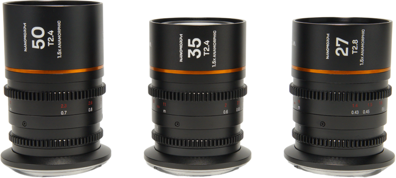 The Laowa Nanomorph S35 Prime 3-Lens Bundle (27mm