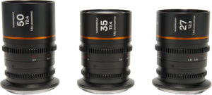 LAOWA Nanomorph S35 Prime 3-Lens Bundle (27mm, 35mm, 50mm) (Amber) - MFT