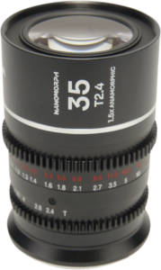 this lens delivers a true cinematic widescreen look with beautiful oval bokeh and horizontally elongated flares. Its 35mm focal length provides a natural perspective