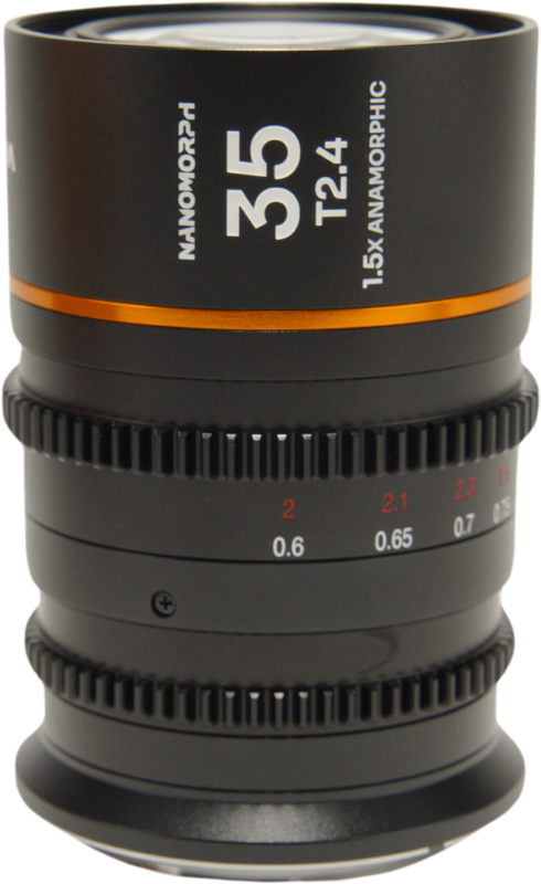 The Laowa Nanomorph 35mm T2.4 1.5X S35 (Amber) is a compact and lightweight anamorphic cine lens designed for Super35 cinema cameras. Offering a 1.5x anamorphic squeeze