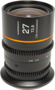 this lens provides a true cinematic widescreen look with stunning oval bokeh and beautifully elongated flares. Its 27mm focal length delivers a natural wide-angle perspective