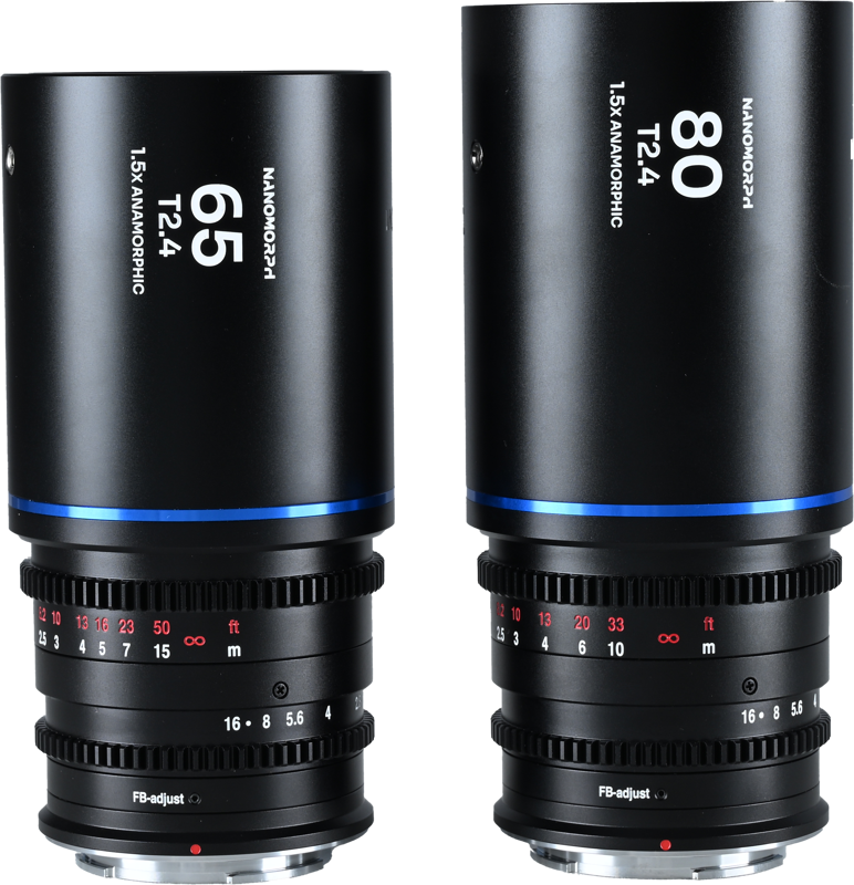 The Laowa Nanomorph S35 Prime 2-Lens Bundle combines two of the most versatile anamorphic lenses for filmmakers seeking cinematic quality and creative flexibility. Featuring the 65mm and 80mm T2.4 lenses