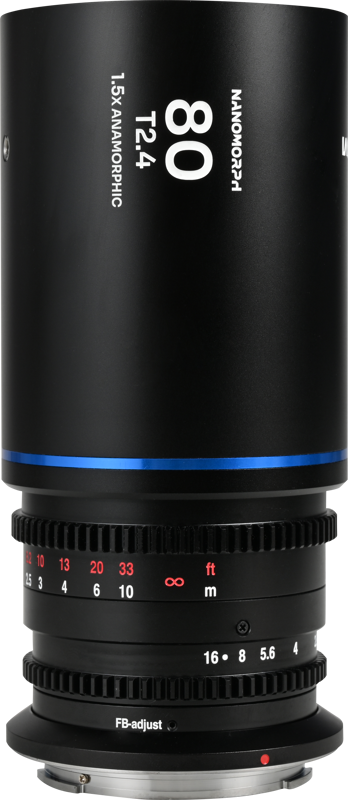 The Laowa Nanomorph 80mm T2.4 1.5X S35 is a compact and lightweight anamorphic cine lens designed to deliver stunning cinematic visuals with a true widescreen look. With a 1.5X squeeze ratio