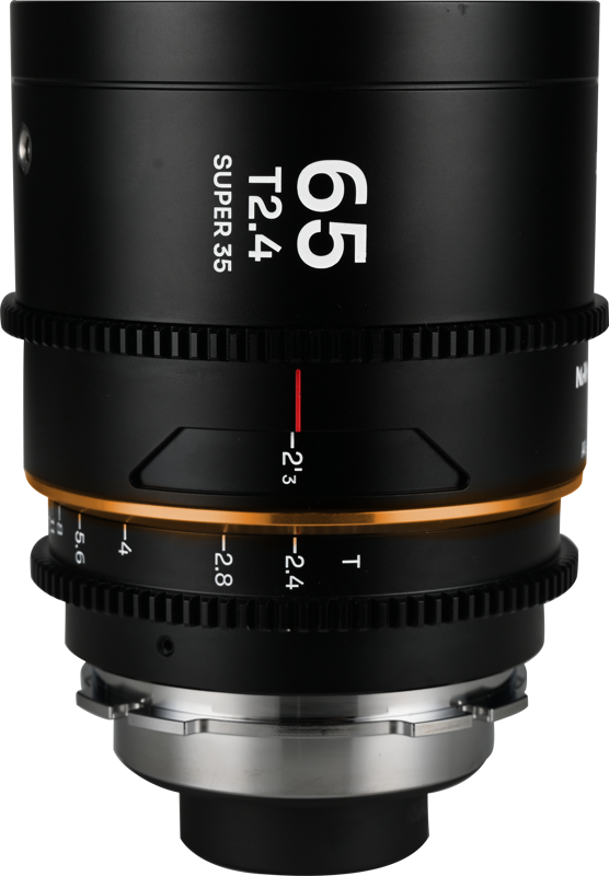 The Laowa Nanomorph 65mm T2.4 1.5X S35 (Amber) is a compact and lightweight anamorphic cine lens designed for Super35 cinema cameras. Offering a 1.5x anamorphic squeeze
