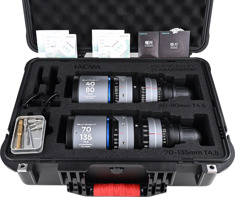 LAOWA Sunlight 2X Anamorphic Zoom 2-Lens Bundle (40-80mm,70-135mm) (Blue) Arri PL