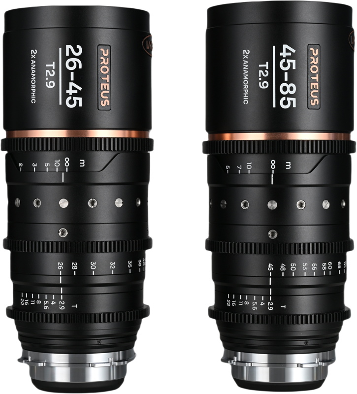 The Laowa Proteus Zoom 2X Anamorphic 2-Lens Bundle combines two professional anamorphic zoom lenses—26-45mm T2.9 and 45-85mm T2.9—to provide filmmakers with an extensive focal range for unparalleled cinematic flexibility. Designed specifically for Super 35 sensors