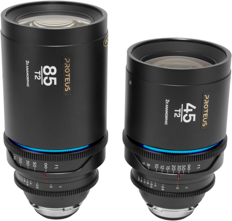 LAOWA Proteus 2xAnamorphic 2-Lens Bundle Set B (45mm, 85mm) - Blue - Arri PL/Canon EF (feet)