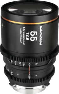 crafted specifically for cinematographers using large-format cinema cameras with Arri PL and Canon EF mounts. With its versatile 55mm focal length