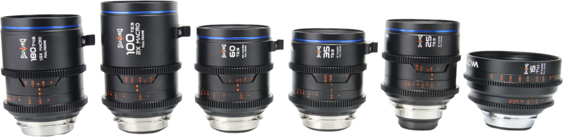 The Laowa Sword Cine 6-Lens Bundle is a comprehensive professional cine lens set featuring six precisely matched focal lengths: 15mm