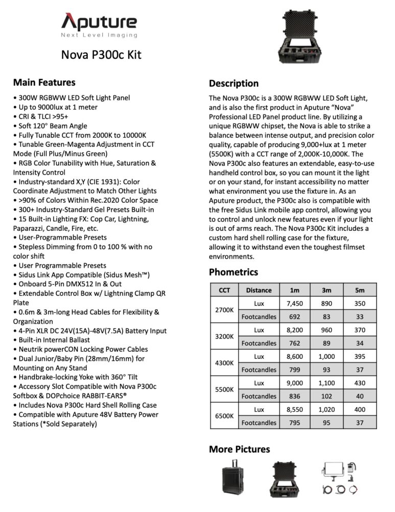 APUTURE Nova P300c kit