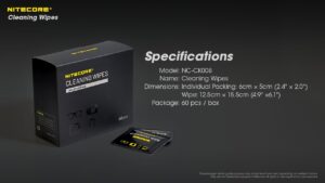NITECORE Cleaning Wipes, 60 pcs/box