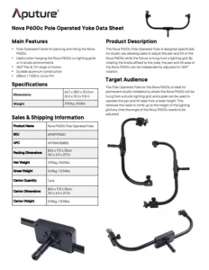 APUTURE Pole Operated Yoke for Nova P600c