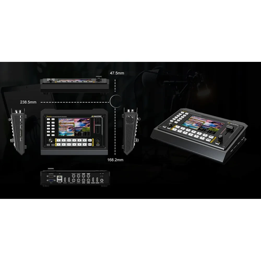 AVMATRIX Shark S6 6-ch HDMI/SDI Video Switcher with Recording and Streaming