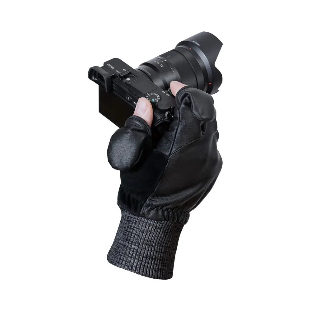 VALLERRET Hatchet Leather Photography Gloves Black