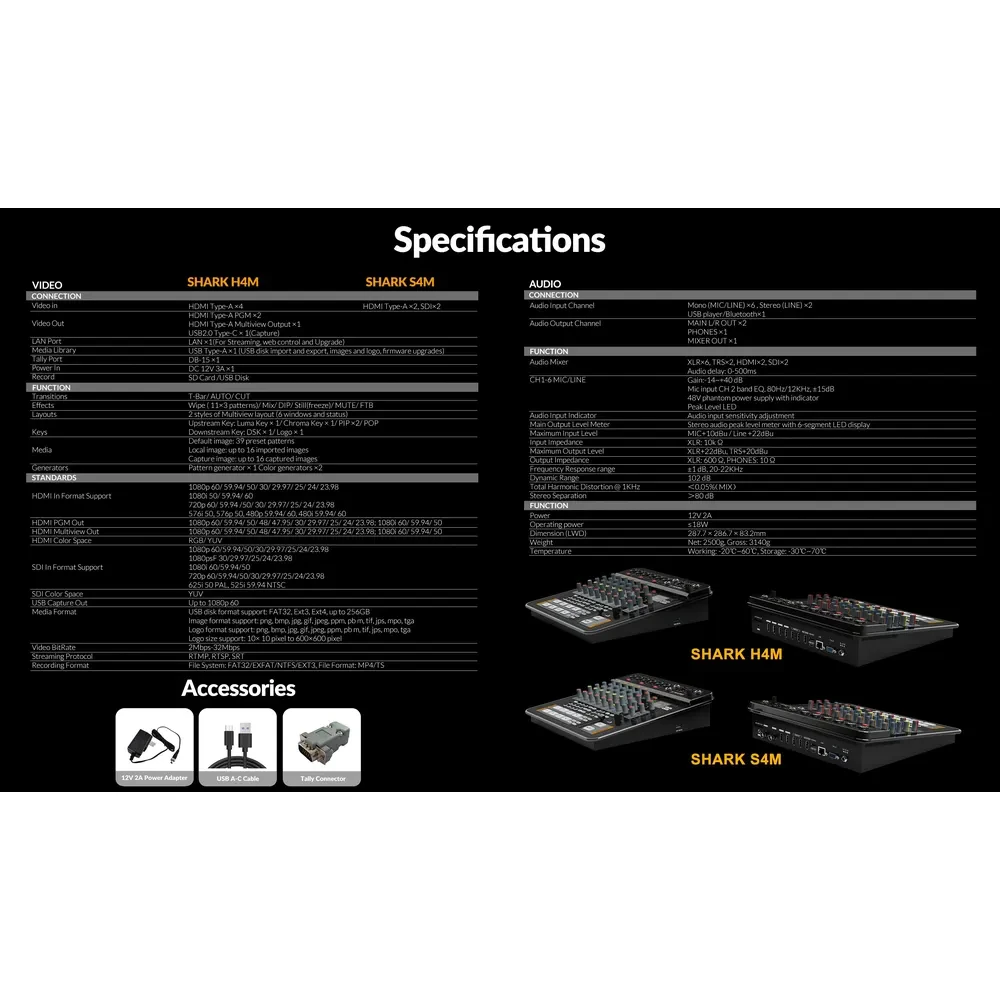 AVMATRIX Shark H4M HDMI Audio & Video Switcher