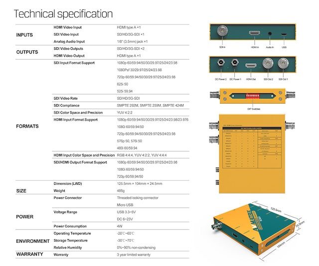 AVMATRIX SC2030 3G-SDI/ HDMI scaling cross converter