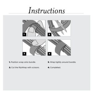 1/2" x 30' RIP-TIE RipWrap, 1 Roll, BLACK