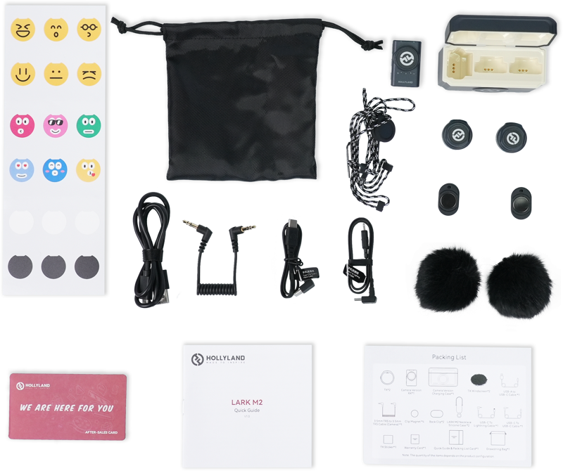 HOLLYLAND Lark M2 Camera - Wireless Lavalier Microphone (Duo,ShineCharcoal)